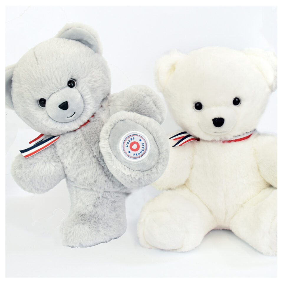 L'ours français - petit ours gris 25cm ambiance