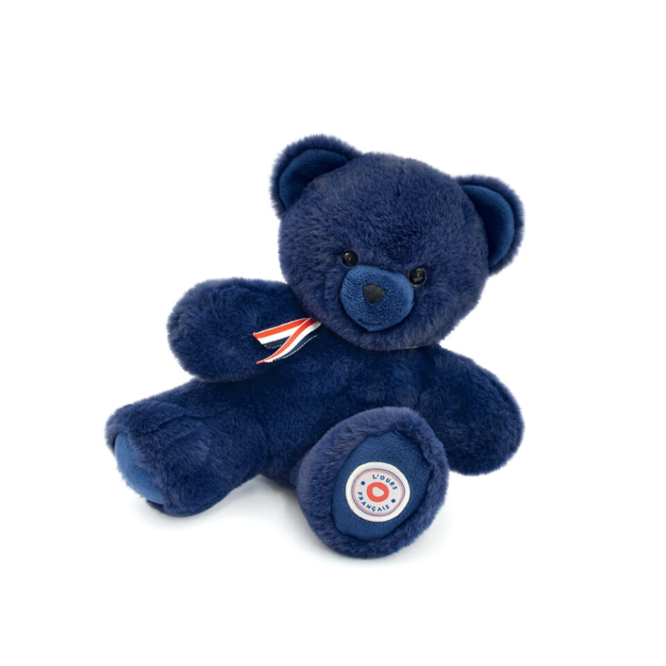 L'ours français - petit ours bleu marine 25cm