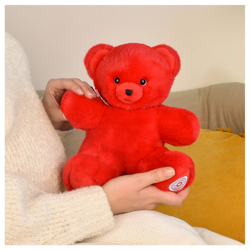 L'ours français - petit ours rouge 25cm ambiance