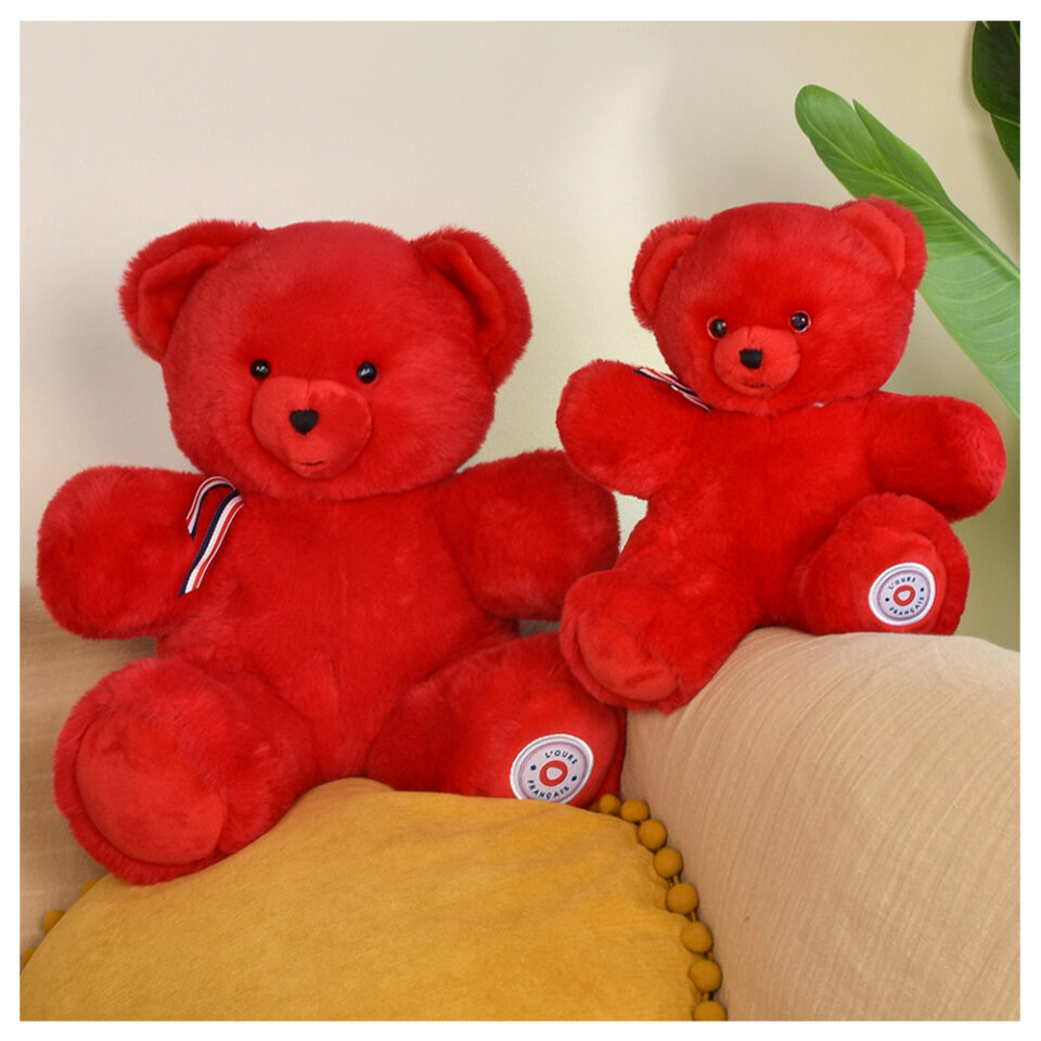 L'ours français - petit ours rouge 25cm ambiance 2