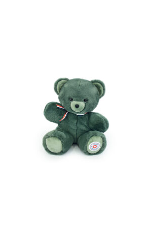 Cadeau bébé original : peluche ours vert made in France avec articulation Fleximoov®