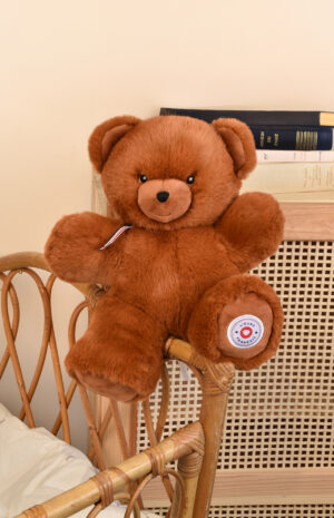 Ours français en peluche marron 35 cm articulé Fleximoov® fabriqué en France