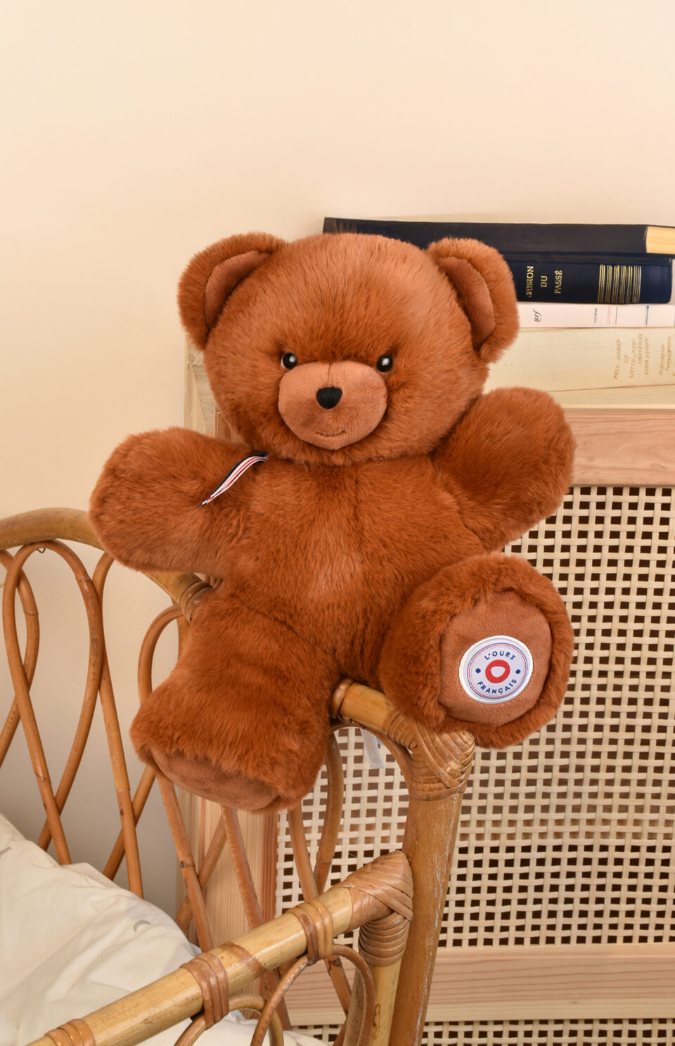 Ours français en peluche marron 35 cm articulé Fleximoov® fabriqué en France