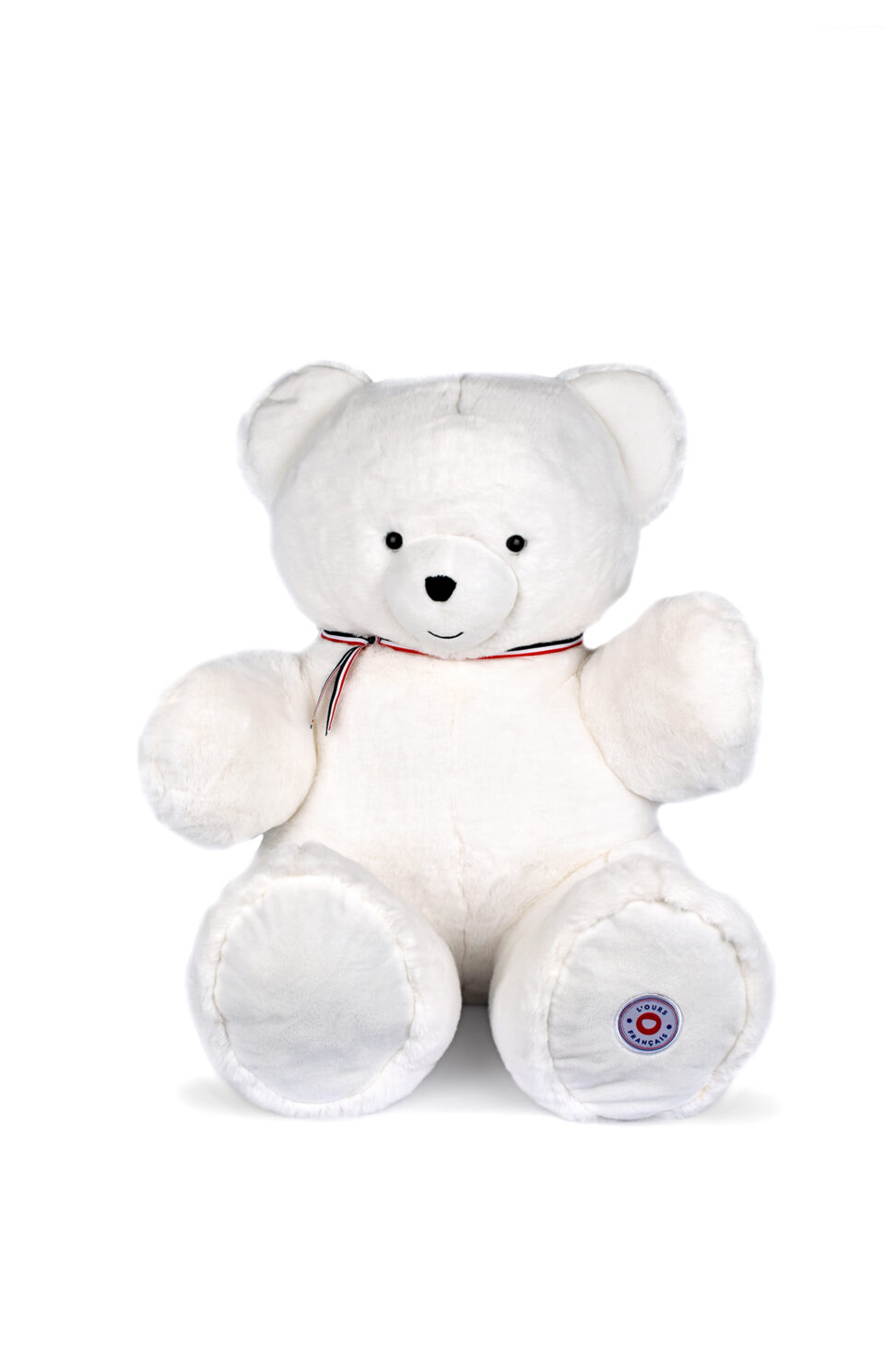 Peluche Ours Français blanc 80 cm made in France