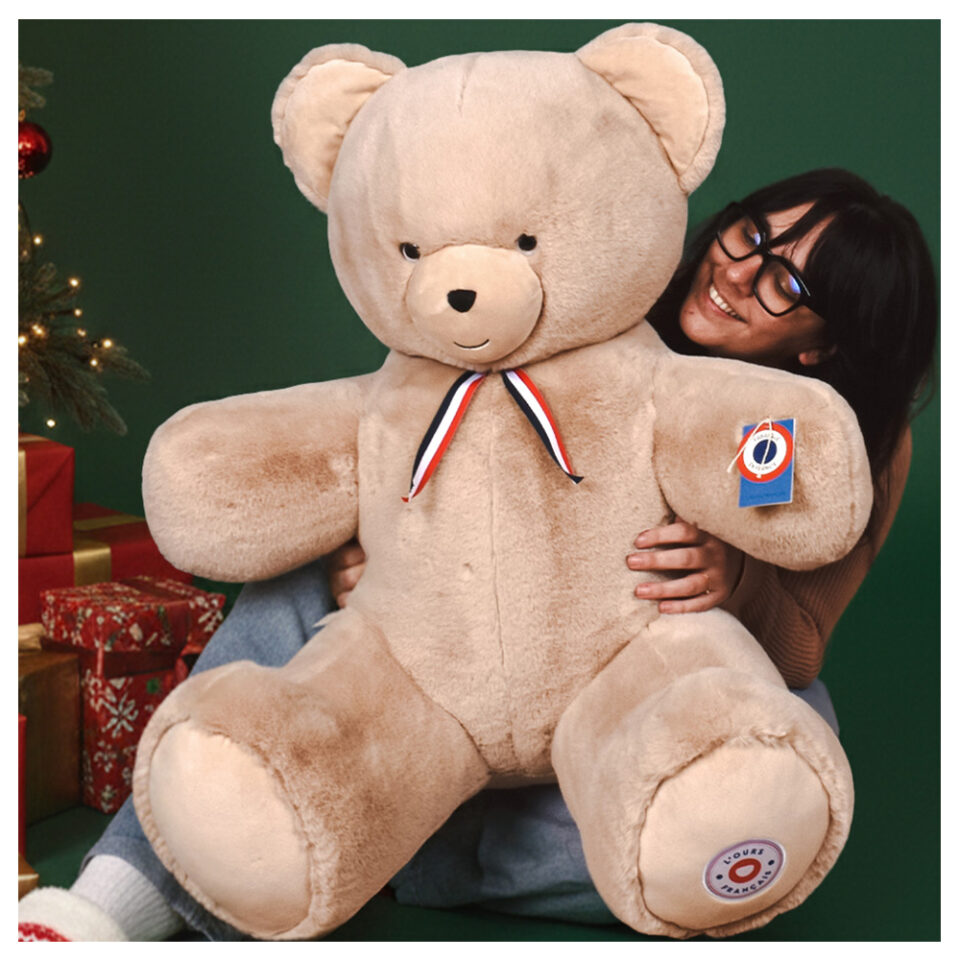 L'ours français - ours XXL beige 100cm ambiance