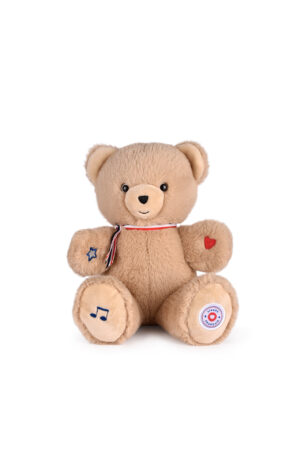 L’Ours Français Musical « TAM TAM » beige – 30 cm